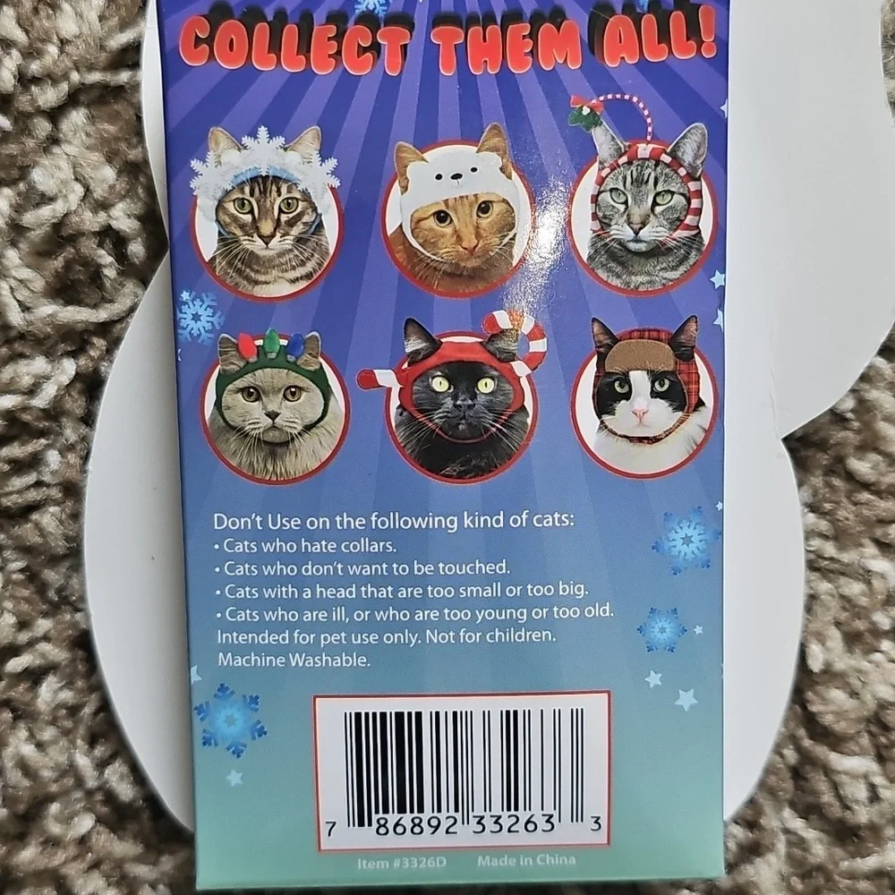 NWT Holiday Cat Hats - Candy Cane Festive Hat $7ea Or 2 For $12